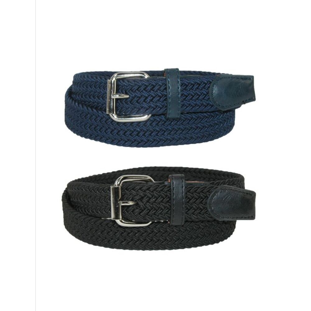 CTM Kids' Elastic Braided Stretch Belt (Pack of 2 Colors)